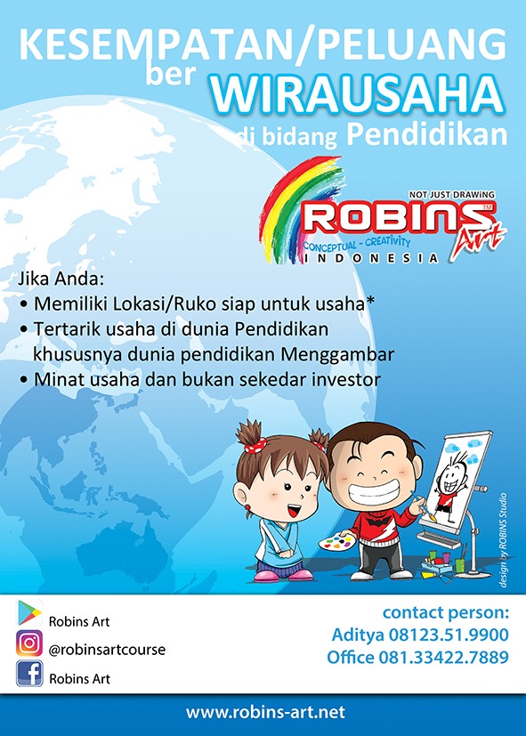 Flyer Waralaba Frachise Robins Art Gambar Anime, Manga, US